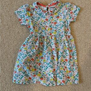 Mini Boden Kids' Peter Pan Collar Jersey Dress-Vanilla Apple Blossom Floral